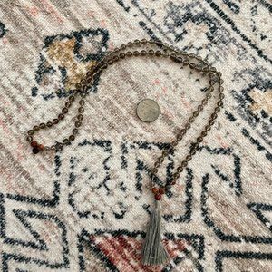 Mala Collective Quartz mala bead necklace for yoga, meditation  "I Am Grounded"
